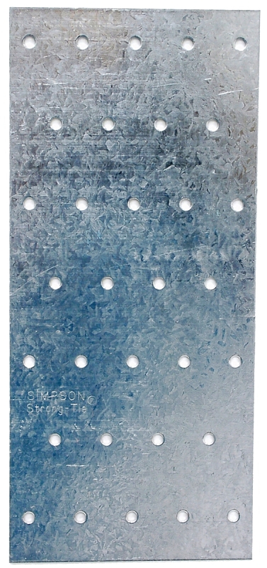 Simpson Strong-Tie TP Series TP39 Tie Plate, 9 in L, 3-1/8 in W, 0.035 in Thick, Steel, Galvanized