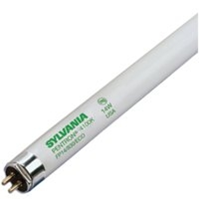 Sylvania 20914 Fluorescent Bulb, 14 W, T5 Lamp, Miniature G5 Lamp Base, 1116 Lumens, 4100 K Color Temp, Daylight Light
