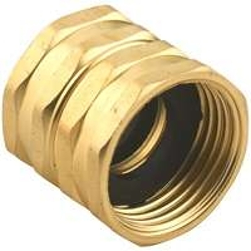 Gilmour 807734-1001 Hose Adapter, 3/4 x 3/4 in, FNH x FNH, Brass, For: Garden Hose
