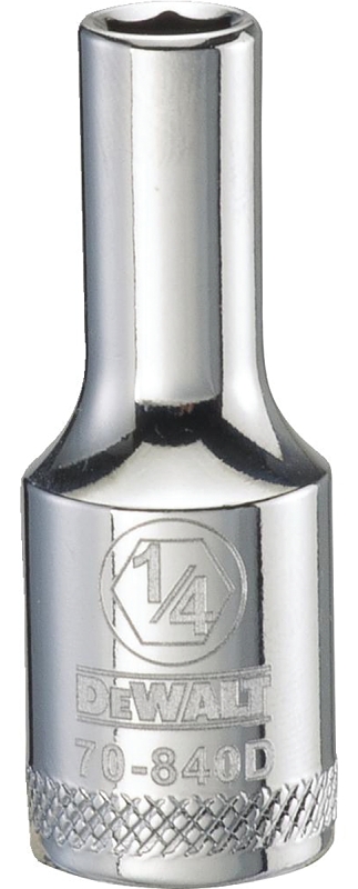 DeWALT DWMT70840OSP Drive Socket, 1/4 in Socket, 3/8 in Drive, 6-Point, Vanadium Steel, Polished Chrome