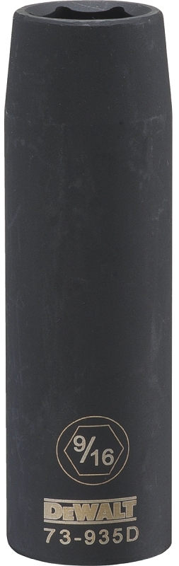 DeWALT DWMT73935OSP Impact Socket, 9/16 in Socket, 1/2 in Drive, 6-Point, CR-440 Steel, Black Oxide
