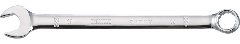 DeWALT DWMT72220OSP Combination Wrench, Metric, 19 mm Head, 9-27/32 in L, 12-Point, Chrome, Comfort-Grip Handle