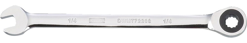 DeWALT DWMT72288OSP Combination Wrench, SAE, 1/4 in Head, 3-17/32 in L, 12-Point, Chrome, Comfort-Grip Handle