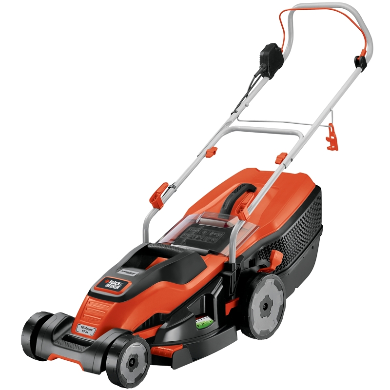 Black+Decker BEMW472BH Electric Lawn Mower, 10 A, 120 V, 15 in W Cutting, Winged Blade
