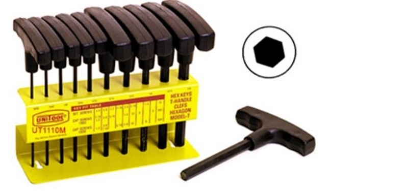 Unitool UT1110M Hexagonal Key Set, 10-Piece, 6 in L