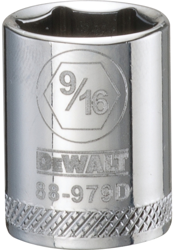 DeWALT DWMT88979OSP Hand Socket, 9/16 in Socket, 3/8 in Drive, 6-Point, Vanadium Steel, Polished Chrome