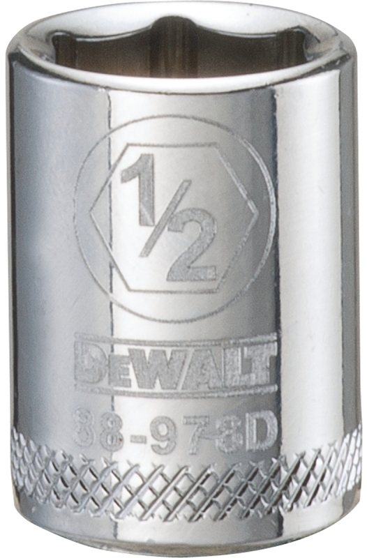 DeWALT DWMT88978OSP Hand Socket, 1/2 in Socket, 3/8 in Drive, 6-Point, Vanadium Steel, Polished Chrome