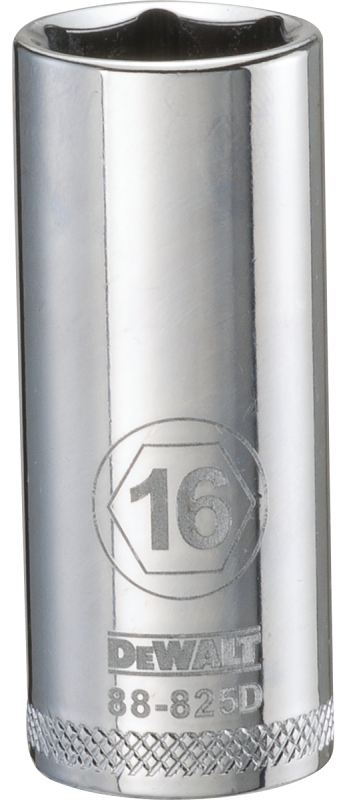 DeWALT DWMT88825OSP Drive Socket, 16 mm Socket, 3/8 in Drive, 6-Point, Vanadium Steel, Polished Chrome