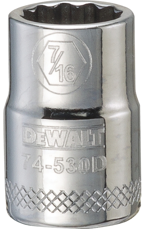 DeWALT DWMT74530OSP Hand Socket, 7/16 in Socket, 3/8 in Drive, 12-Point, Vanadium Steel, Polished Chrome