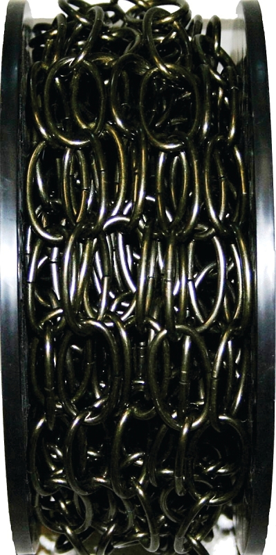 Ben-Mor 51084 Decorative Oval Chain, #10, 45 lb Working Load, Aged Bronze