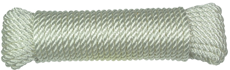 Ben-Mor 60302 Rope, 1/4 in Dia, 100 ft L, Nylon, White, Hank