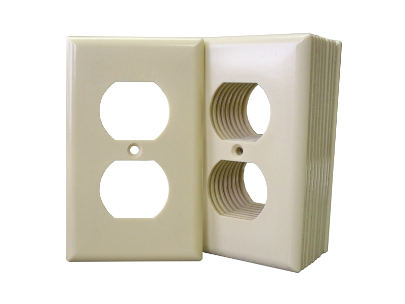 Eaton Wiring Devices 2132V-JP Series Receptacle Wallplate, Duplex, Standard-Size, 4-1/2 in L, 2-3/4 in W, 1-Gang, Ivory