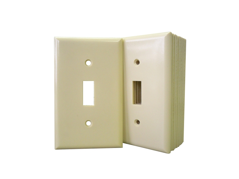 Eaton 2134V-JP Wallplate, Standard-Size, 4-1/2 in L, 2-3/4 in W, 1-Gang, Thermoset, Ivory, High-Gloss