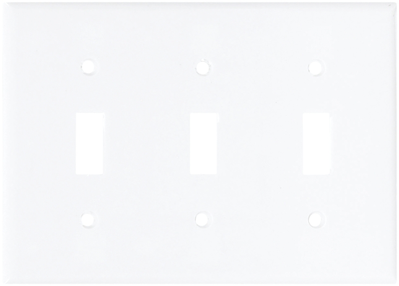 Eaton Wiring Devices 2141W-BOX Wallplate, 4-1/2 in L, 6-3/8 in W, 3 -Gang, Thermoset, White, High-Gloss