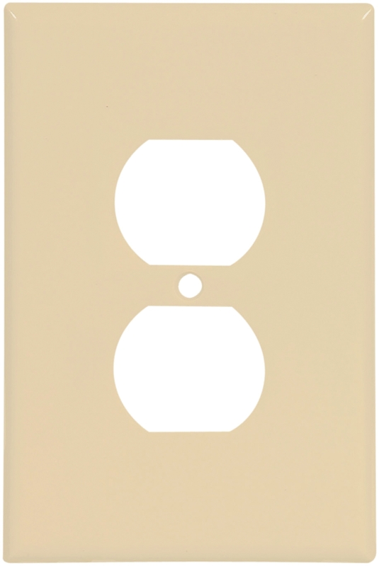 Eaton 2142V-BOX Outlet Wallplate, 5-1/4 in L, 3-1/2 in W, 1-Gang, Thermoset, Ivory, Screw, Surface
