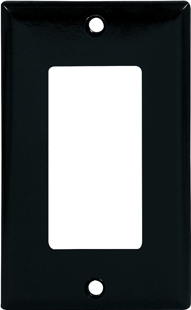 Eaton 2151BK-BOX Wallplate, 4-1/2 in L, 2-3/4 in W, 1-Gang, Thermoset, Black, High-Gloss