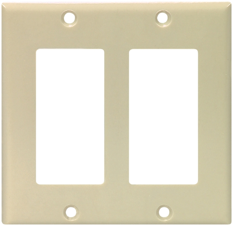 Eaton Cooper Wiring 2152 2152V-BOX Wallplate, 4-1/2 in L, 4.56 in W, 4 -Gang, Thermoset, Ivory, High-Gloss