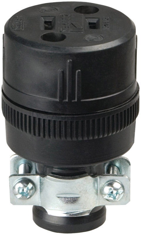 Eaton Wiring Devices 224-BOX Electrical Connector, 2 -Pole, 15 A, 125 V, NEMA: NEMA 1-15, Black