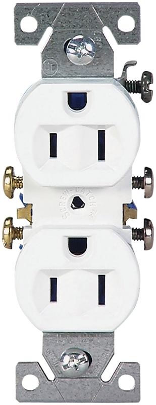 Eaton Wiring Devices 270W Duplex Receptacle, 15 A, 2-Pole, 5-15R, White