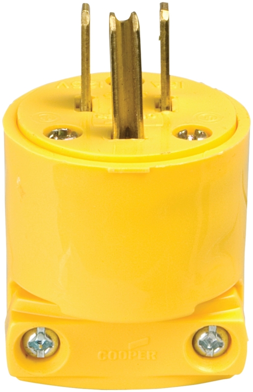 Eaton Wiring Devices 4867-BOX Electrical Plug, 2 -Pole, 15 A, 125 V, NEMA: NEMA 5-15, Yellow