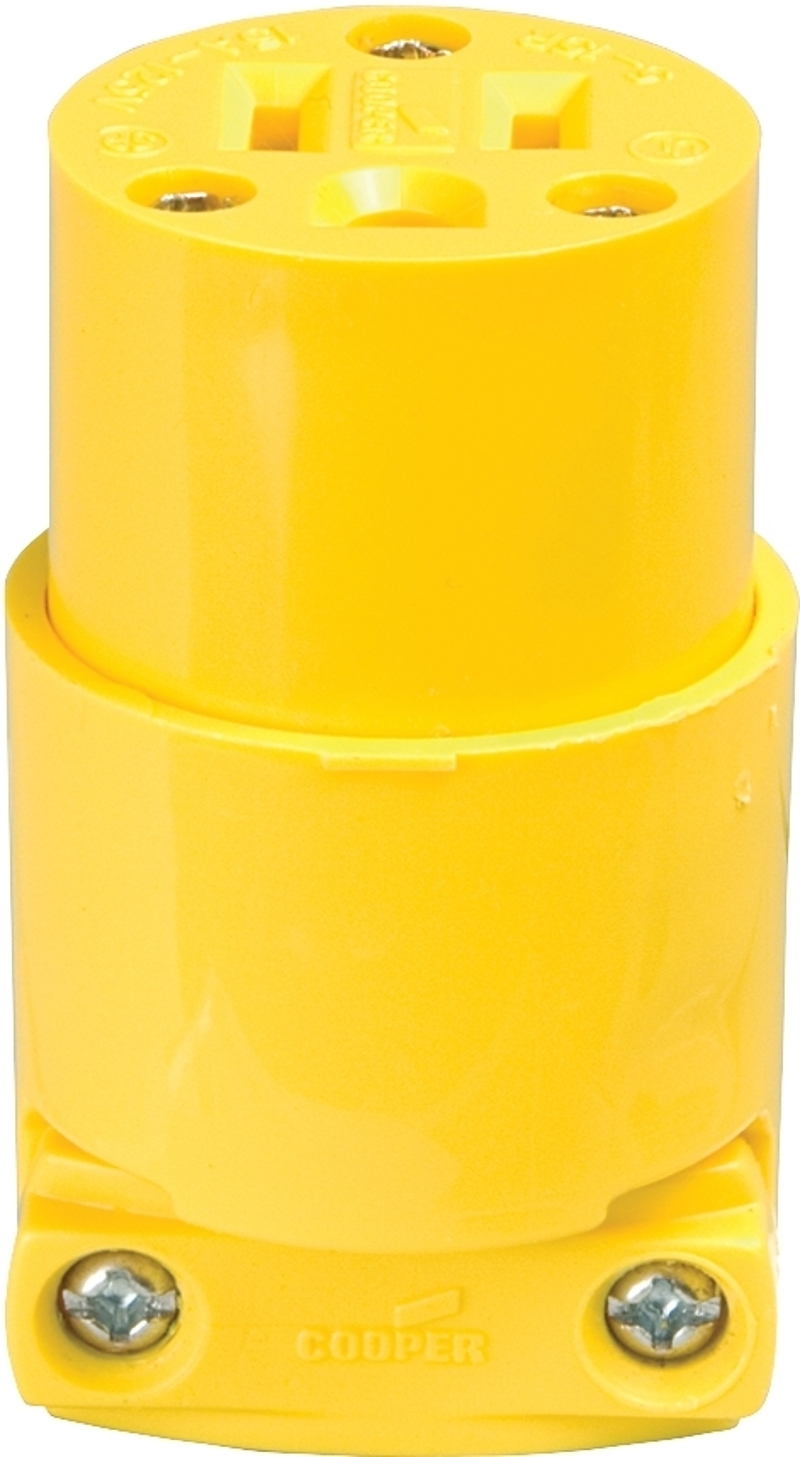 Eaton Wiring Devices 4887-BOX Electrical Connector, 2 -Pole, 15 A, 125 V, NEMA: NEMA 5-15, Yellow