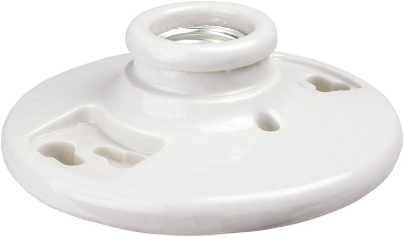 Eaton Wiring Devices 604-SP Lamp Holder, 4-1/2 in Dia x 1-1/2 in H Dimensions, 250 VAC, 660 W, White