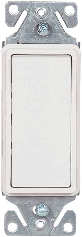 Eaton Wiring Devices 7500 Series 7501W-C Rocker Switch, 15 A, 120/277 V, SPST, Lead Wire Terminal, White, 2-Pole