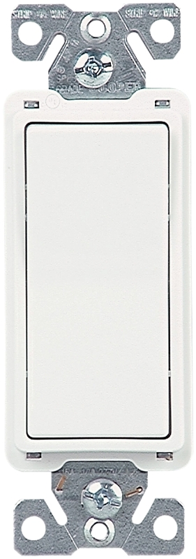 Eaton Cooper Wiring 7504W-BOX Rocker Switch, 120/277 V, Strap Mounting, Thermoplastic, White
