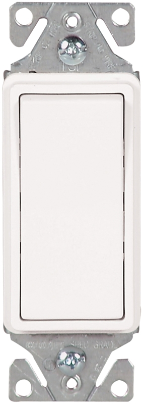 Eaton Wiring Devices 7500 Series 7513W-SP-C Rocker Switch, 15 A, 120/277 V, 3-Way, White, -20 to 60 deg C