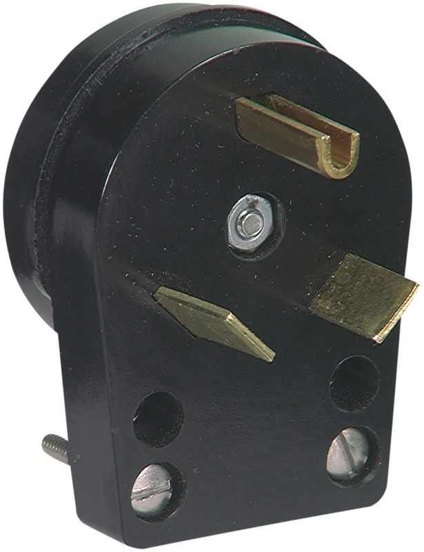 Eaton 83-BOX OG Power Plug, 2-Pole, 30 A, 125 V, NEMA: NEMA TT-30P, Black
