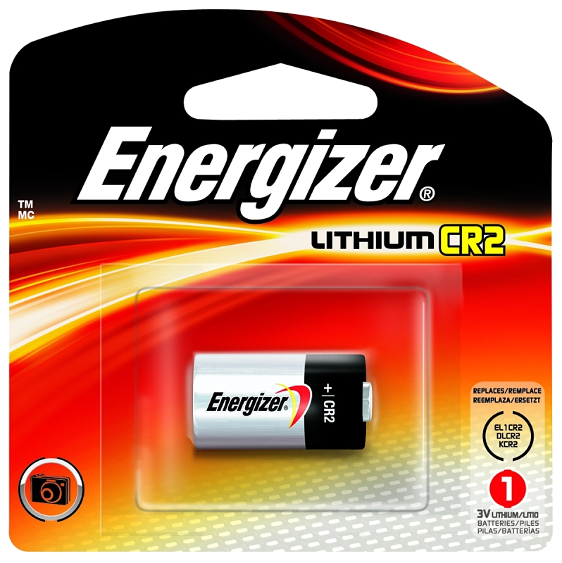 Energizer EL1CR2 EL1CR2BP Battery, 3 V Battery, 800 mAh, CR2 Battery, Lithium, Manganese Dioxide
