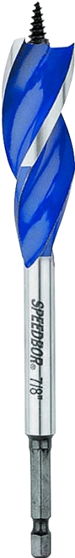 IRWIN SPEEDBOR 3041005 Auger Boring Bit, 7/8 in Dia, 6 in OAL, Tapered Flute, 3-Flute, 1/4 in Dia Shank