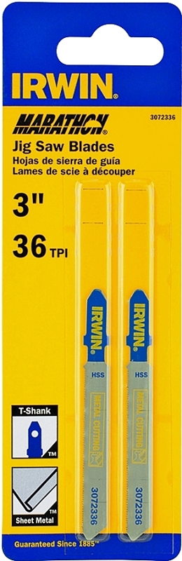 IRWIN 3072336 Jig Saw Blade, 3 in L, 36 TPI