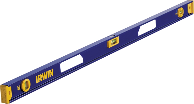 IRWIN 1801094 I-Beam Level, 48 in L, 3 -Vial, Non-Magnetic, Aluminum, Blue/Yellow