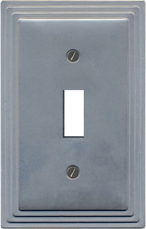 Atron AZTEC Series 65T Wallplate, 1-Gang, Metal, Satin Nickel