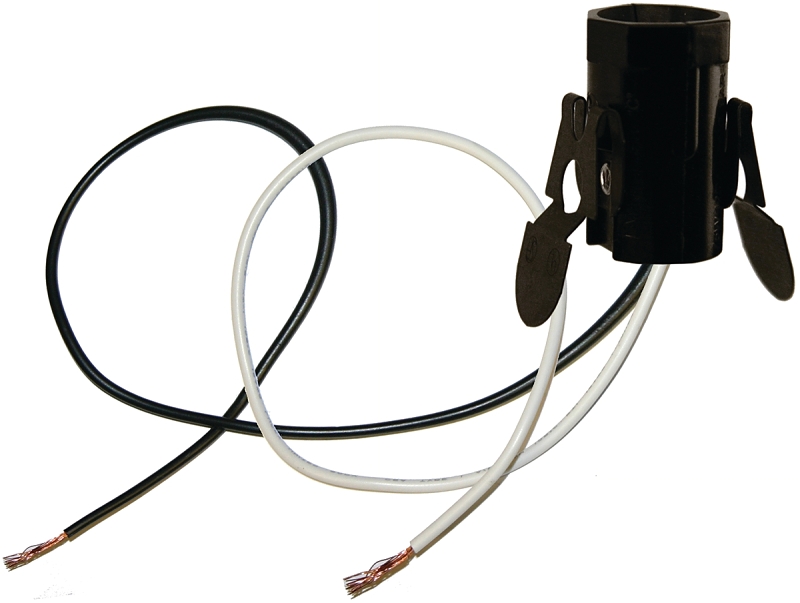 Atron LA840 Socket with Clips, 125 V, 75 W, Black