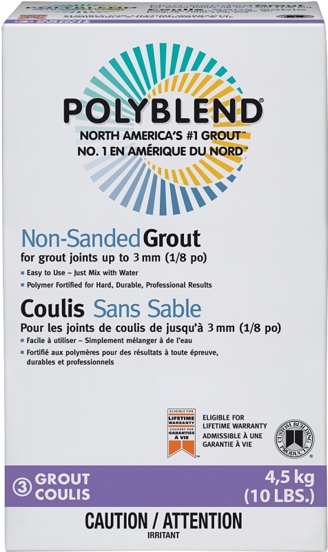 Custom Polyblend CPBG11510N Non-Sanded Grout, Platinum, 10 lb Box