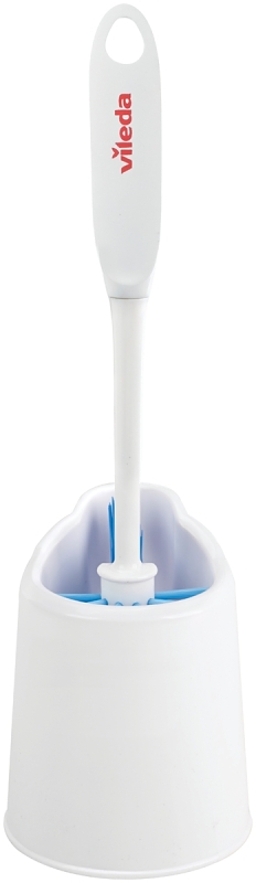 Vileda 148221 Toilet Brush, Fiber Bristle, Includes : Plastic Caddy