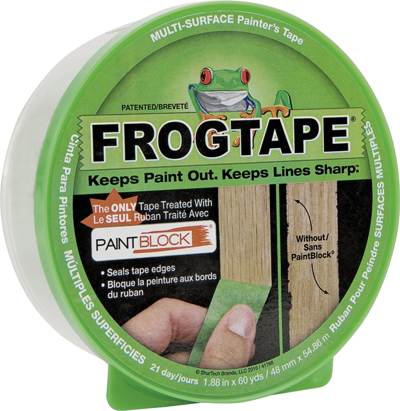 FrogTape 1408437 Painting Tape, 5.7 mil Thick, 60 yd L, 1.88 in W, Green
