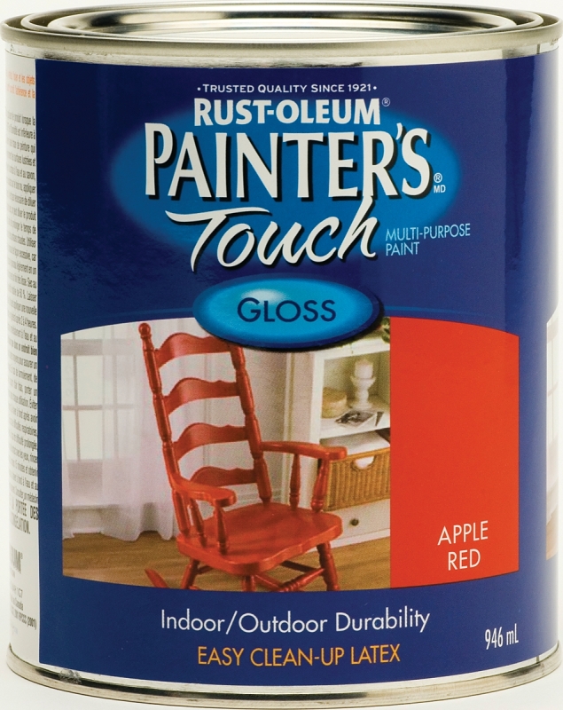 RUST-OLEUM PAINTER'S Touch 254921 Brush-On Paint, Gloss, Apple Red, 946 mL Can