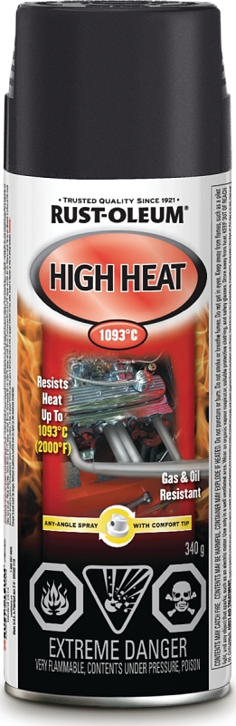 Rust-Oleum Automotive 257769 Automotive Spray Paint, Solvent Base, Flat, Black, 340 g Can