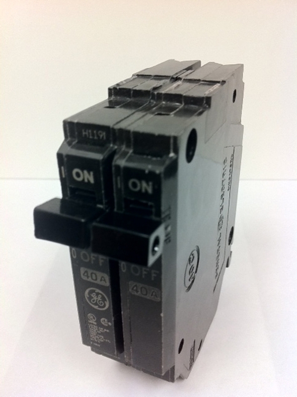 GE Industrial Solutions THQP215 Circuit Breaker, THQP, 15 A, 2 -Pole, 120/240 VAC, Non-Interchangeable Trip, Black