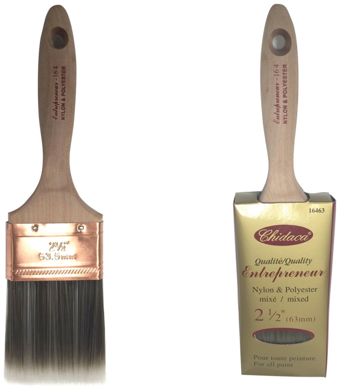 Chidaca 16463 Flat/Angular Paint Brush, 2-1/2 in W, Nylon/Polyester Bristle