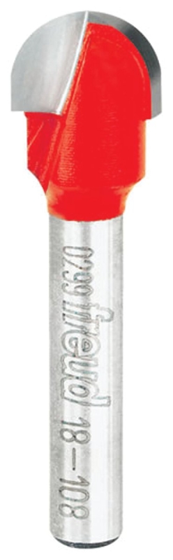 Diablo 18-108 Round Nose Router Bit, 1-13/16 in OAL, 1/4 in Dia Shank, Carbide