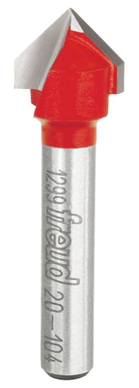 Freud 20-104 Router Bit, 1/2 in Dia Cutter, 1-3/4 in OAL, 1/4 in Dia Shank, 2-Cutter, Carbide