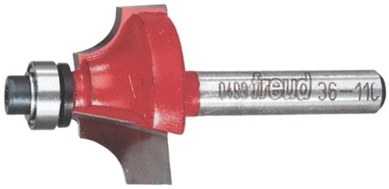Freud 36-110 Series Router Bit, 3/8 in Dia, 1-1/8 in Dia Cutter, 2-3/16 in OAL, 1/4 in Dia Shank, 4-Cutter, Carbide