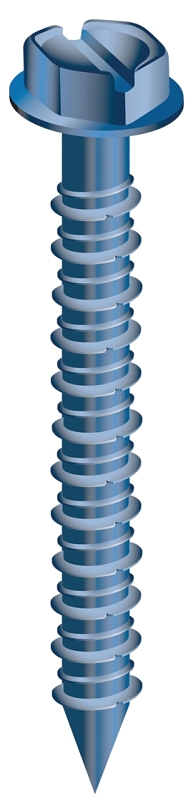 COBRA ANCHORS 680W Screw, 1/4 in Thread, 1-1/4 in L, Hex, Socket Drive, Steel, Fluorocarbon-Coated