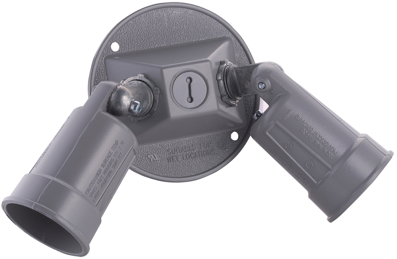 HUBBELL 5625-0 Combination Cover, 4-1/8 in Dia, 3.336 in L, 8 in W, Round, Metal, Gray, Powder-Coated