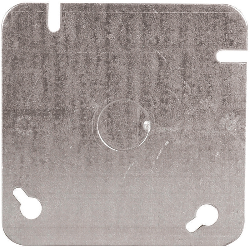Hubbell 52C6BAR Box Cover, 4 in L, 4 in W, Square, Metal, Gray