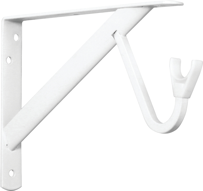 Knape & Vogt RP-0495-WT Shelf and Rod Bracket, 250 lb, Steel